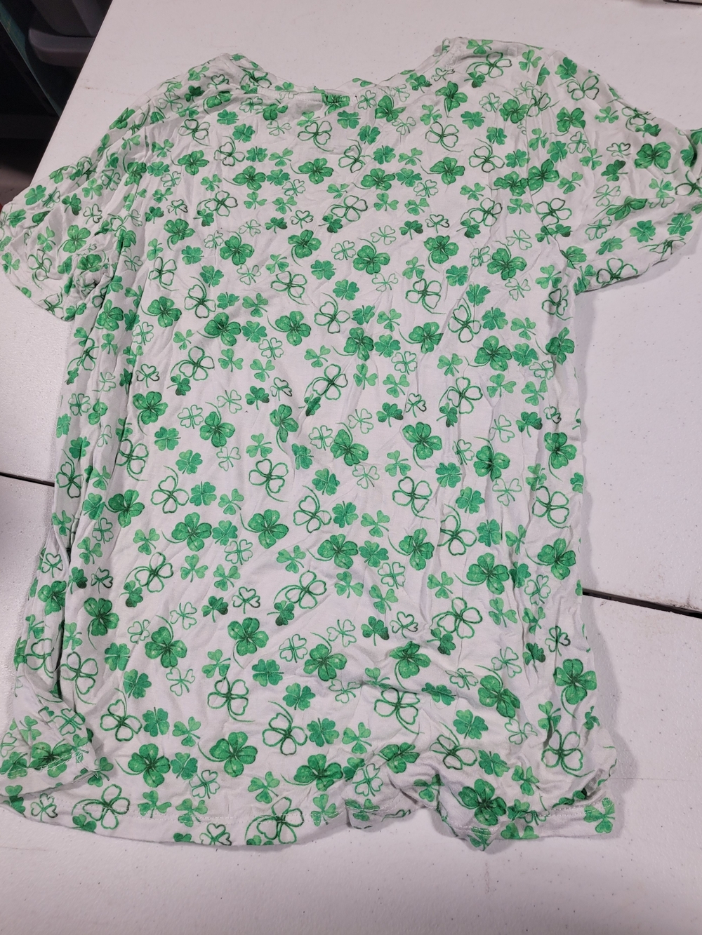 Justify White Tee with Green Clover Print - Picture 3 of 3